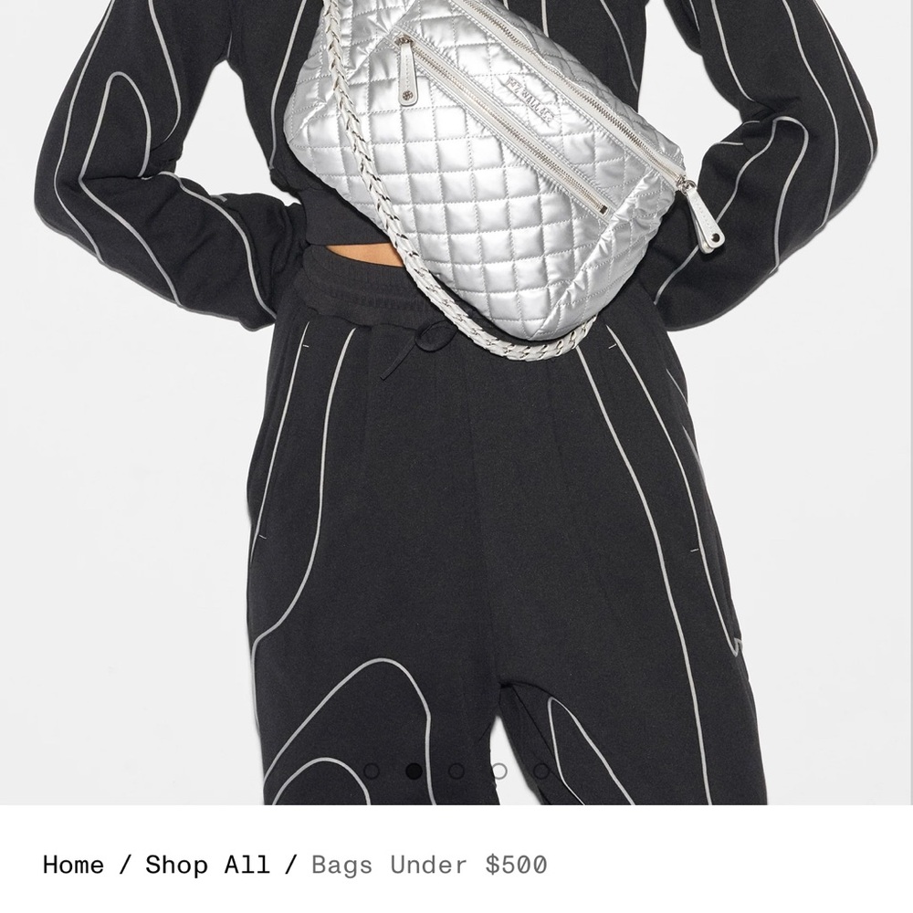 MZ Wallace Matte Silver Crossbody Bag - Picture 5 of 9